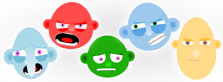 Various animated expressions